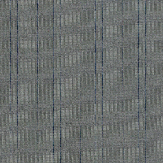 Tela 13018518 jaspeada gris con líneas azules verticales; ideal para uniformes escolares e institucionales SchoolLine.