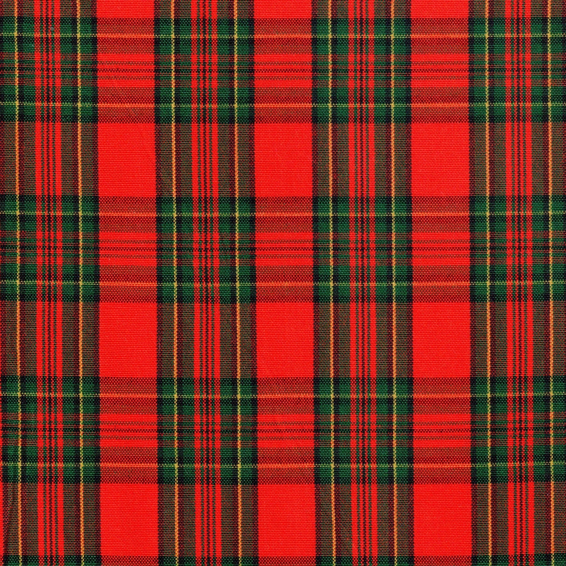 Tela jacquard tafetán SchoolLine para uniformes escolares; tartán rojo y verde.