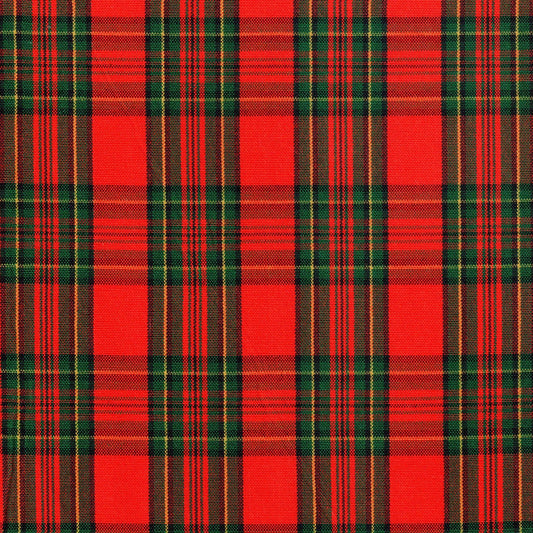 Tela jacquard tafetán SchoolLine para uniformes escolares; tartán rojo y verde.