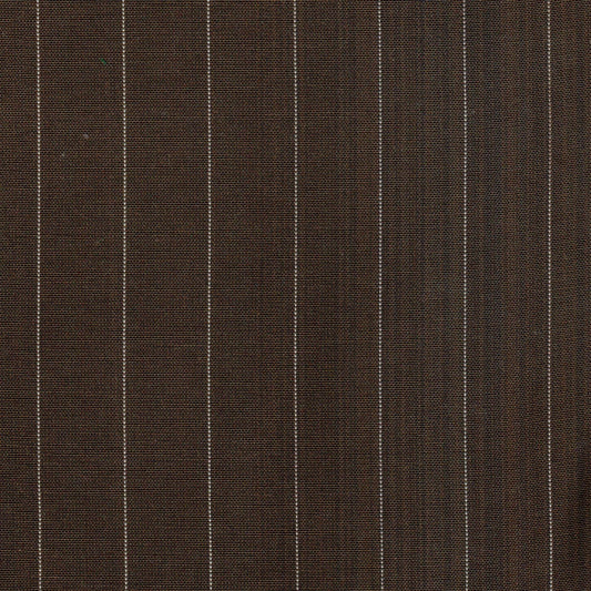 Tela SchoolLine jacquard tafetán marrón con rayas blancas verticales, ideal para uniformes escolares.