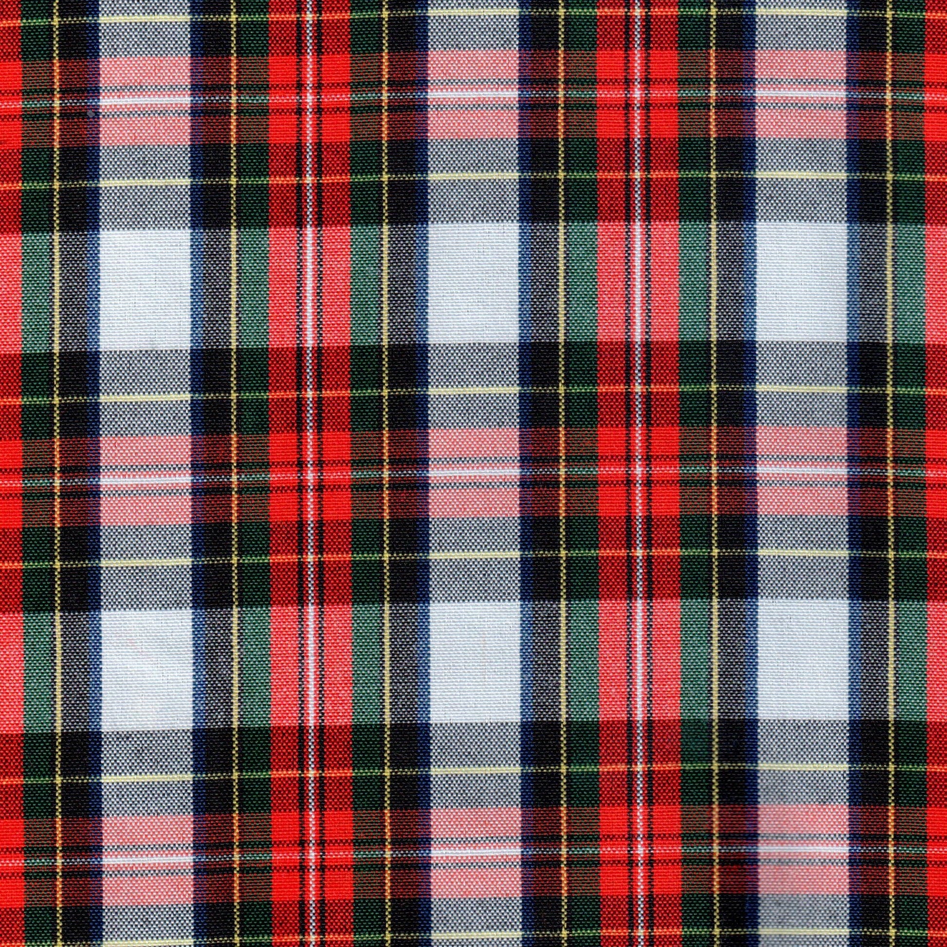 Tela Jacquard tafetán SchoolLine para uniformes escolares e institucionales; diseño a cuadros en rojo, verde, azul y blanco