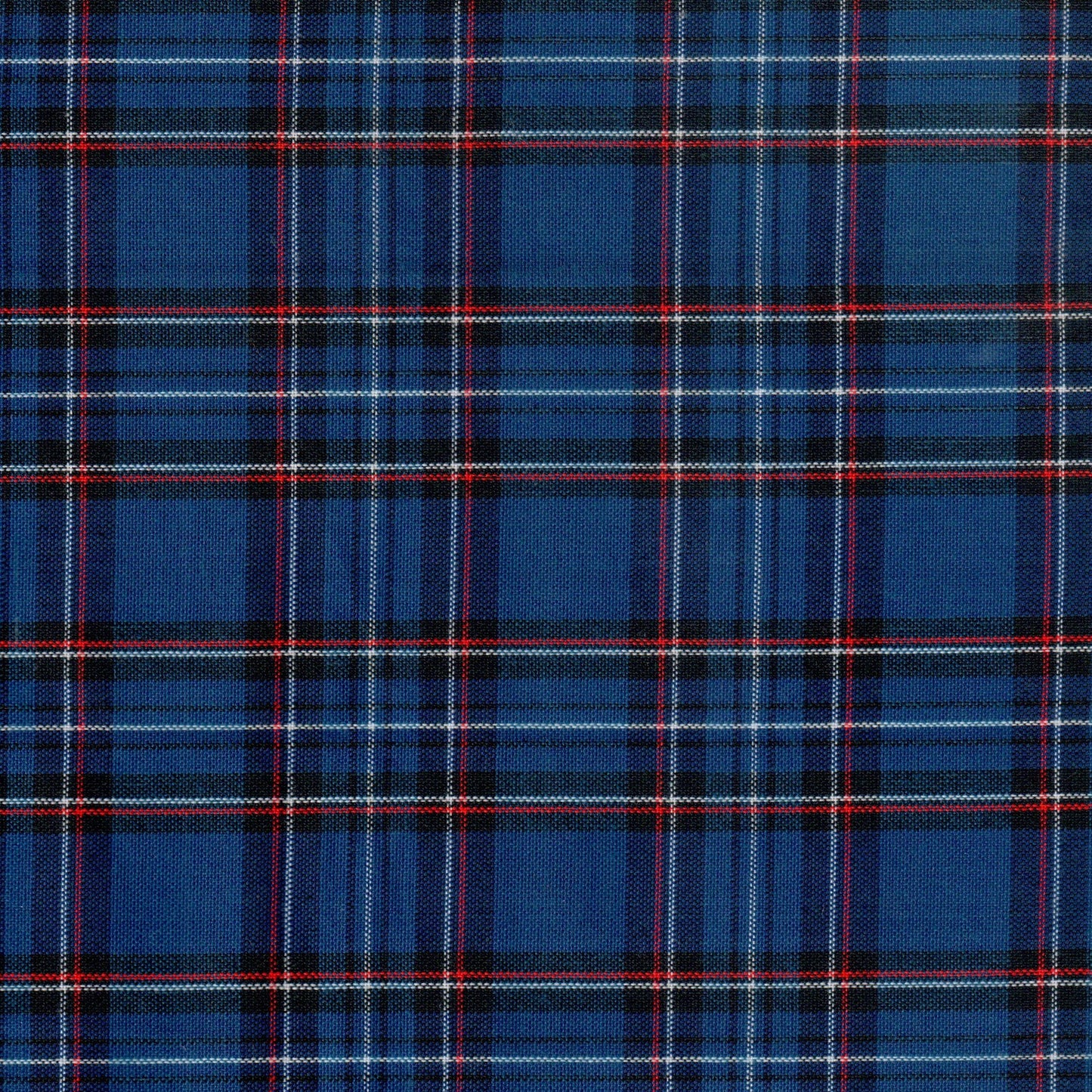 Tela jacquard tafetán azul con cuadros rojos y blancos, ideal para uniformes escolares e institucionales, SchoolLine.