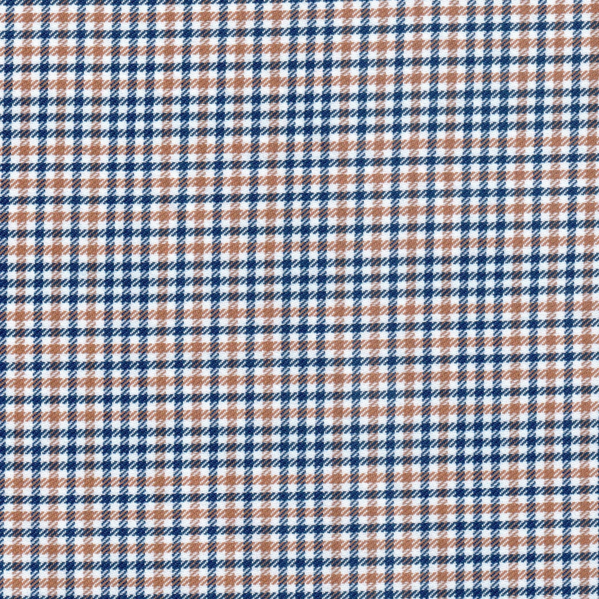 Tela diagonal jacquard Dacron de SchoolLine en tonos azul marino y camel, ideal para uniformes escolares e institucionales