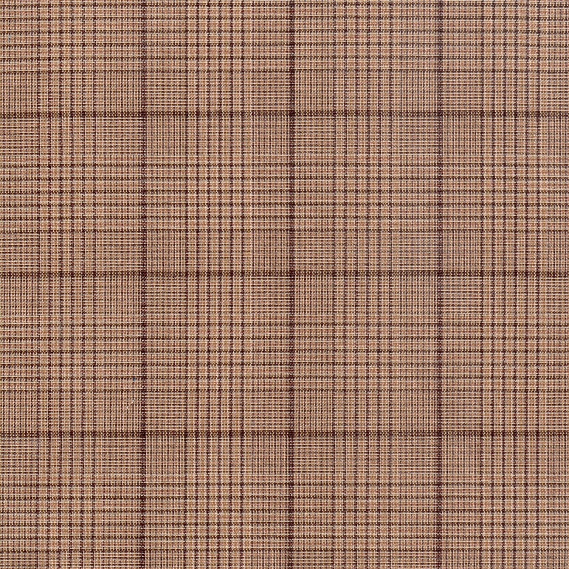 Tela jacquard tafetán poli kent marrón con patrón plaid, ideal para uniformes escolares e institucionales SchoolLine.