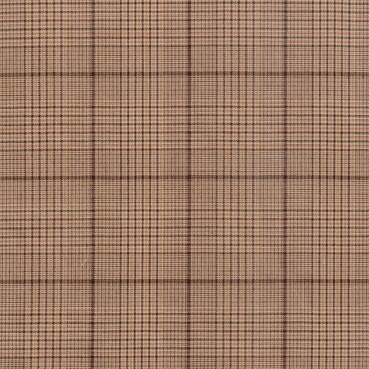 Tela jacquard tafetán poli kent marrón con patrón plaid, ideal para uniformes escolares e institucionales SchoolLine.