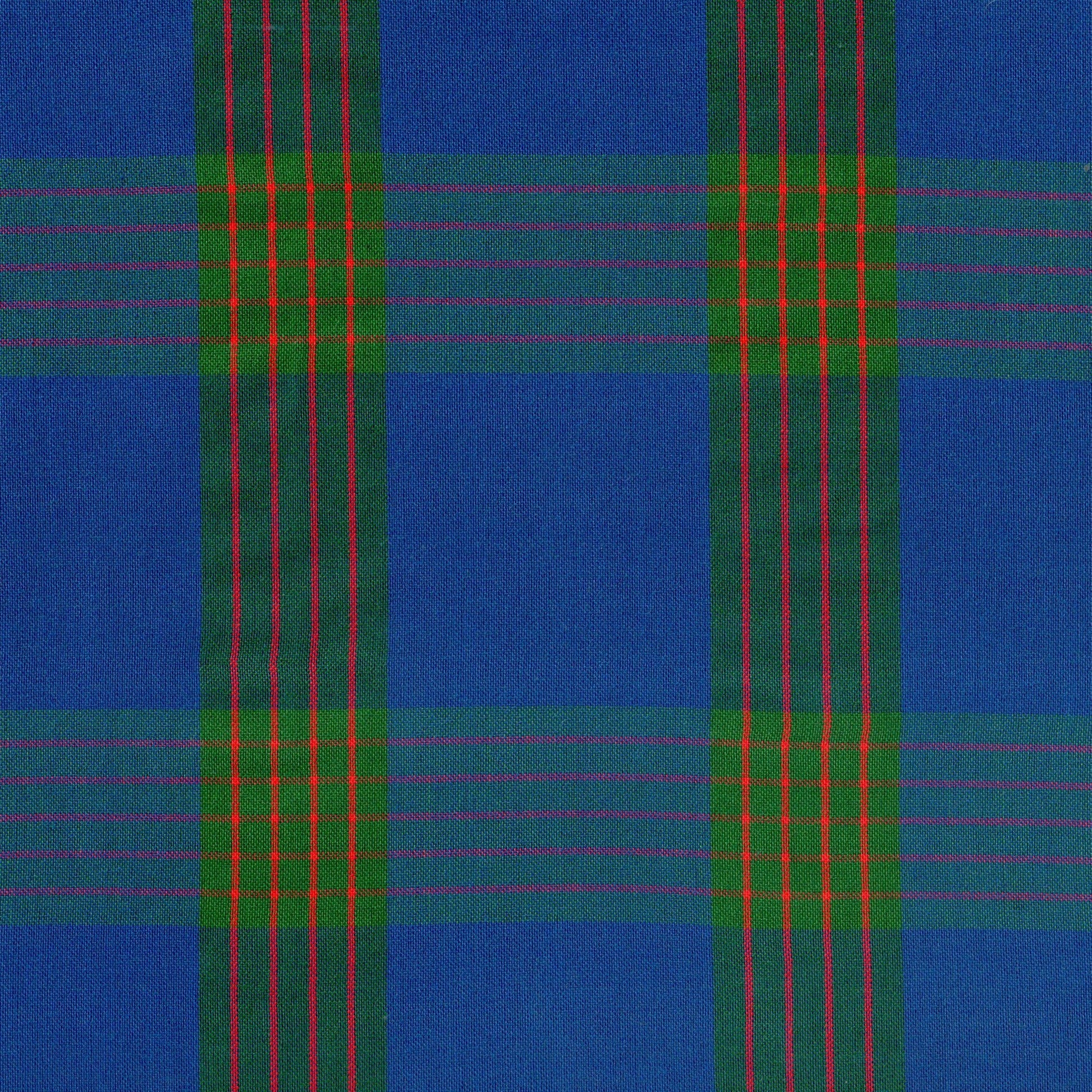 Tela jacquard azul con cuadros verde y rojo tipo tartán, ideal para uniformes escolares e institucionales SchoolLine