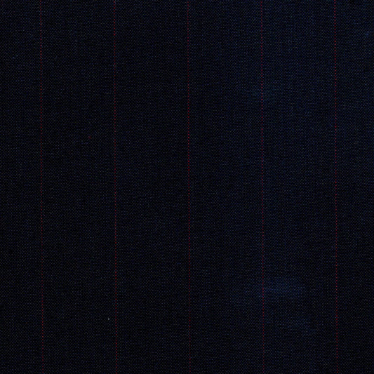 Tela jacquard tafetán azul marino con líneas rojas, poly kent para uniformes SchoolLine