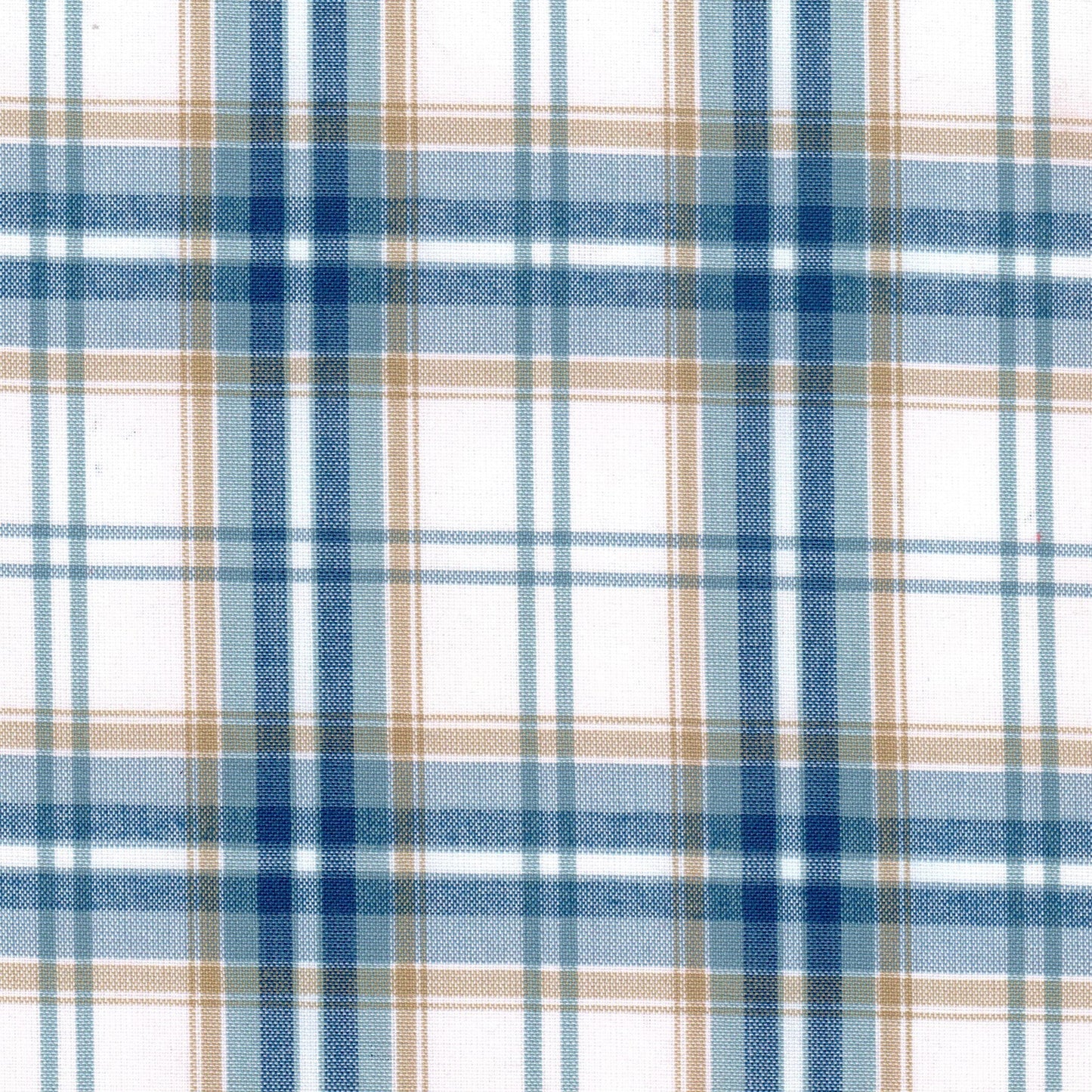 Tela jacquard a cuadros en azul, beige y blanco; ideal para uniformes escolares e institucionales SchoolLine