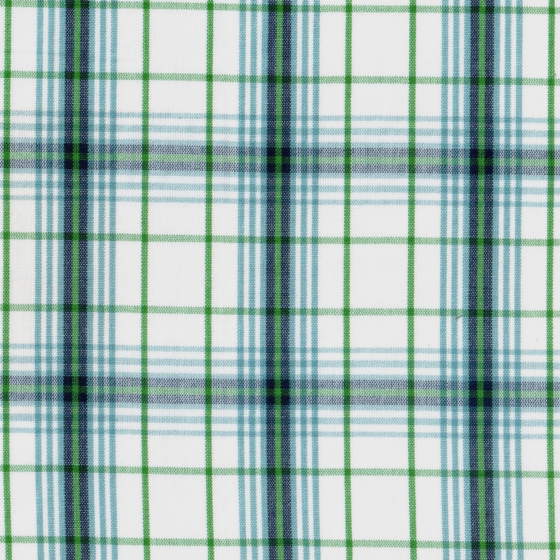 Tela Jacquard tafetán SchoolLine para uniformes; patrón a cuadros verde, azul y blanco