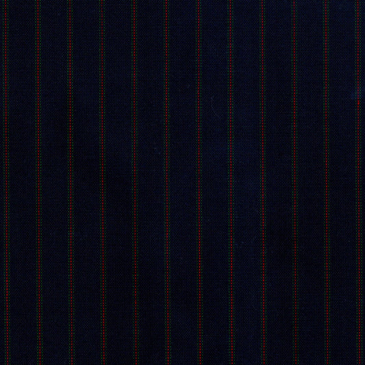 Tela Jacquard tafetán azul con finas líneas rojas y verdes para uniformes escolares e institucionales; SchoolLine.