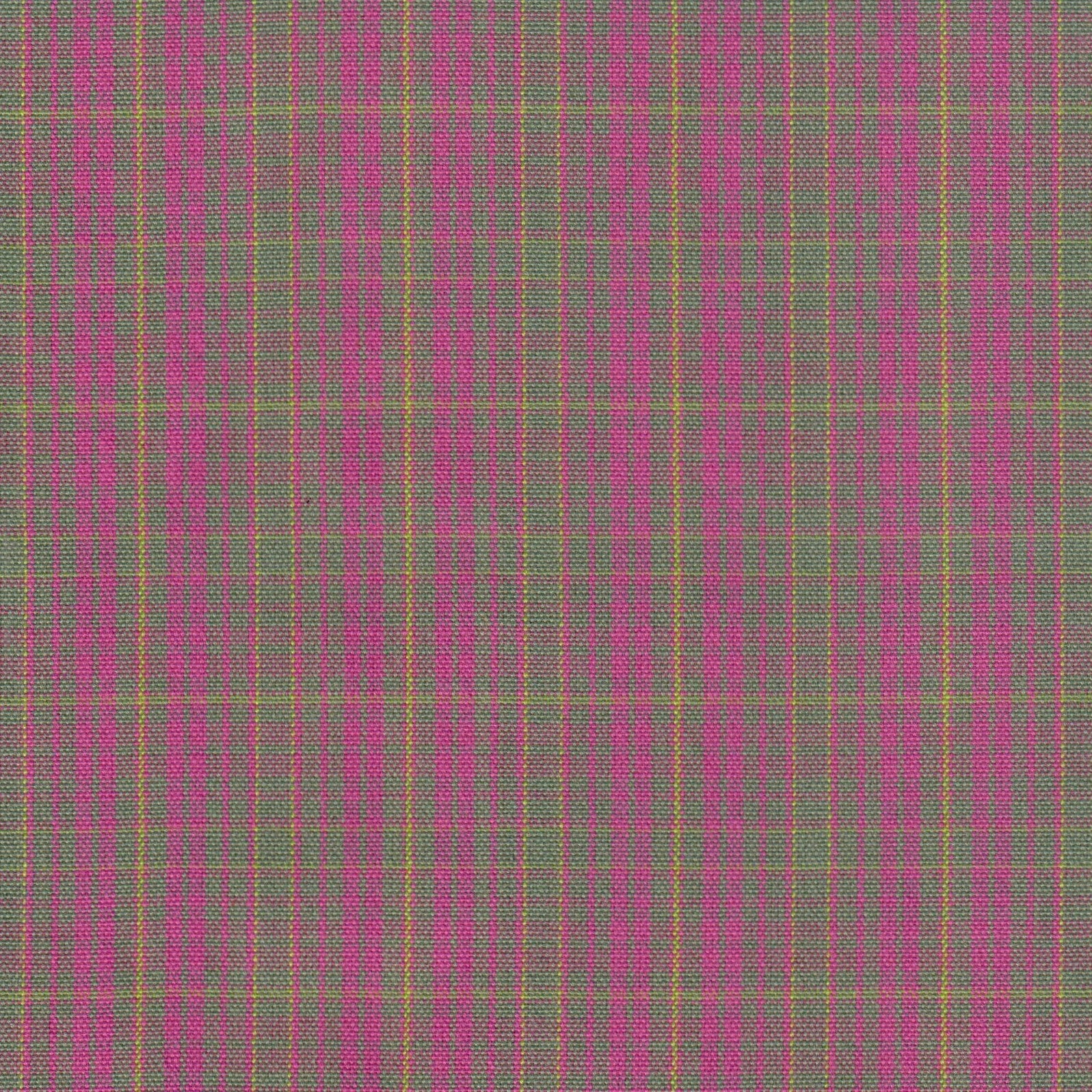 Tela jacquard tafetán rosa y verde con líneas amarillas; tela para uniformes escolares SchoolLine.