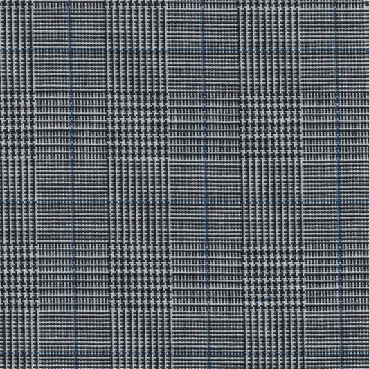 tela de uniforme escolar diseño gallineto en cuadros con rayas azules