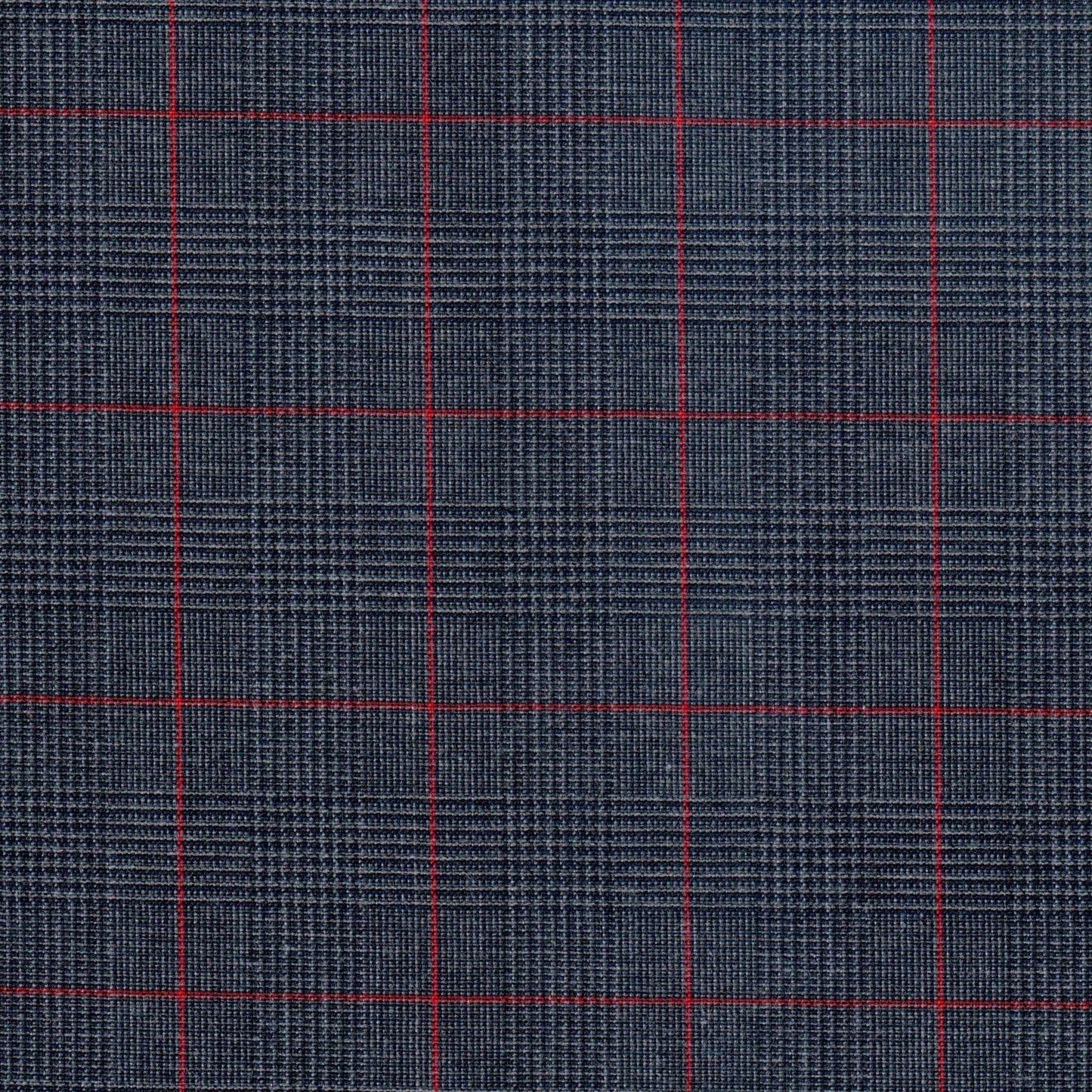 Tela poly kent jaspeada azul marino con cuadros rojos, ideal para uniformes escolares e institucionales, SchoolLine.