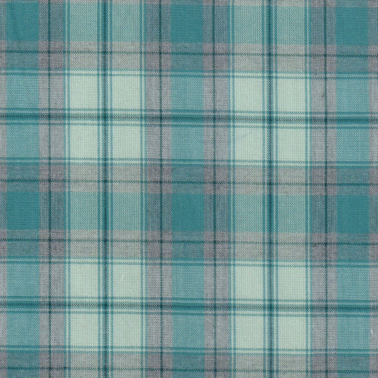 Tela 13034004 Poly kent jaspeada en tonos turquesa y verde a cuadros, para uniformes escolares, SchoolLine.
