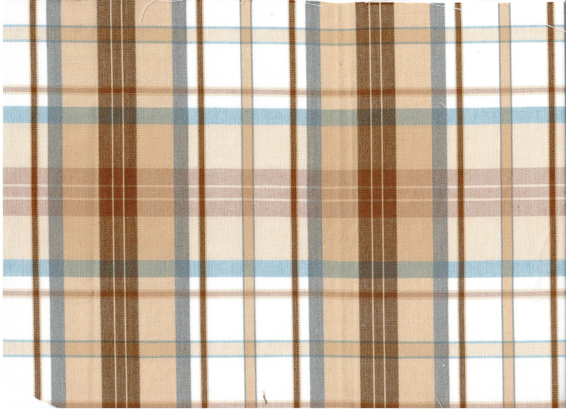 Tela jacquard jaspeada poly kent en beige con cuadros marrón y azul; ideal para uniformes escolares e institucionales – SchoolLine