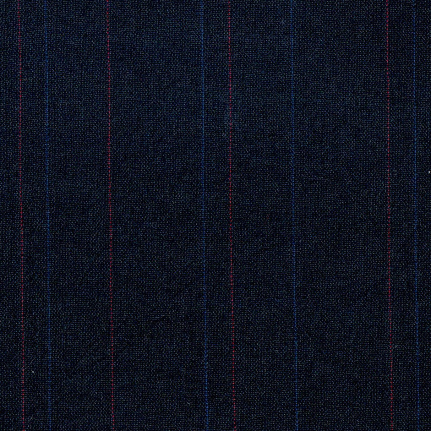 Tela jacquard SchoolLine para uniformes escolares, azul marino con finas rayas azules y rojas.