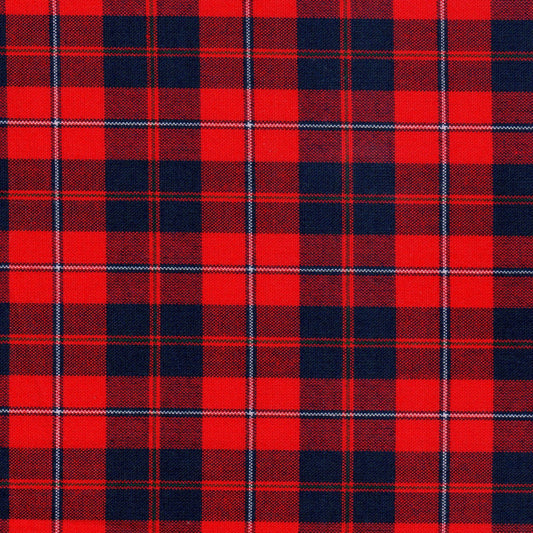 Tela Jacquard SchoolLine rojo y azul con diseño a cuadros, ideal para uniformes escolares e institucionales