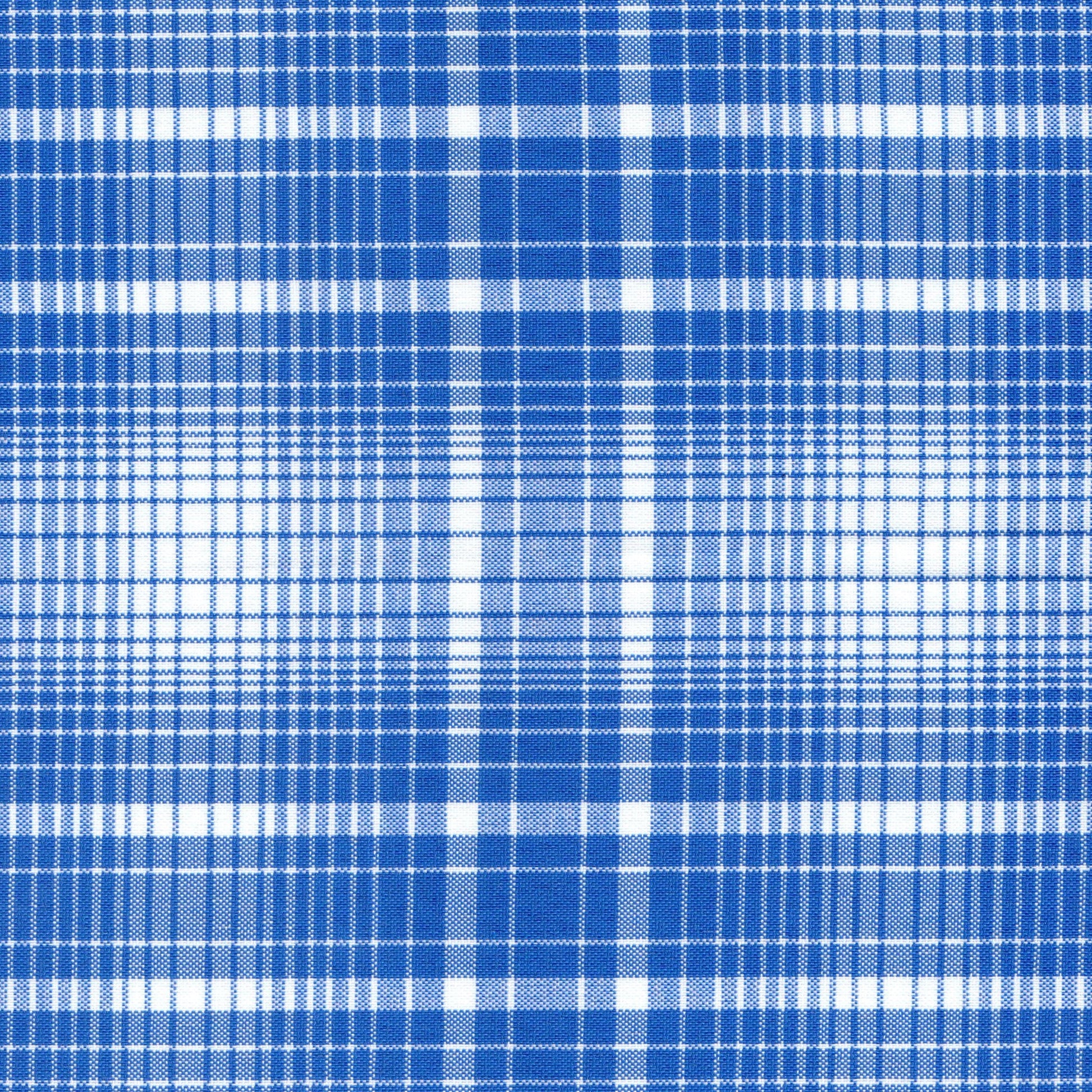 tela de uniforme en colores azul y blanco a cuadros