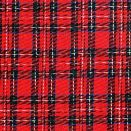 Tela diagonal jacquard SchoolLine, rojo con cuadros tartán negro/blanco, tela para uniformes escolares e institucionales.