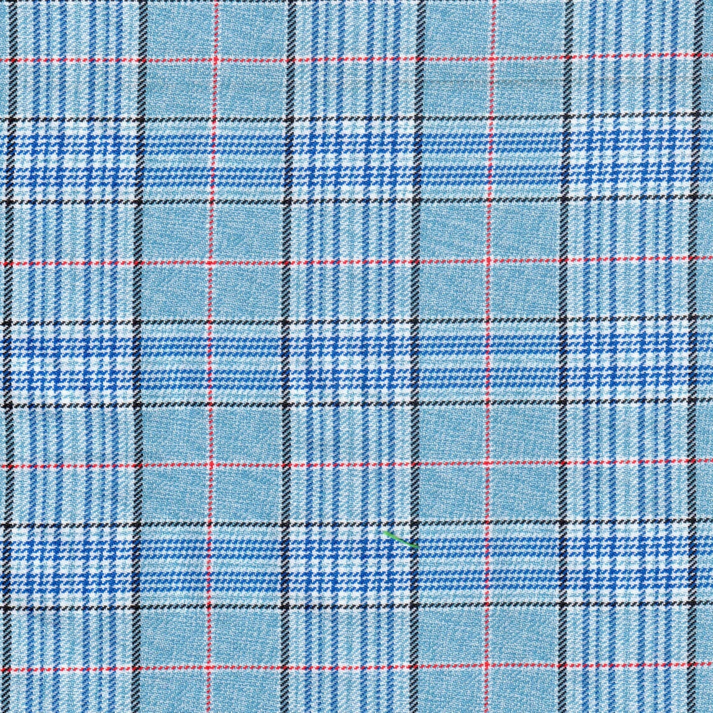 Tela SchoolLine 65007001: tejido cuadriculado azul claro y azul marino con líneas rojas, ideal para uniforms escolares.