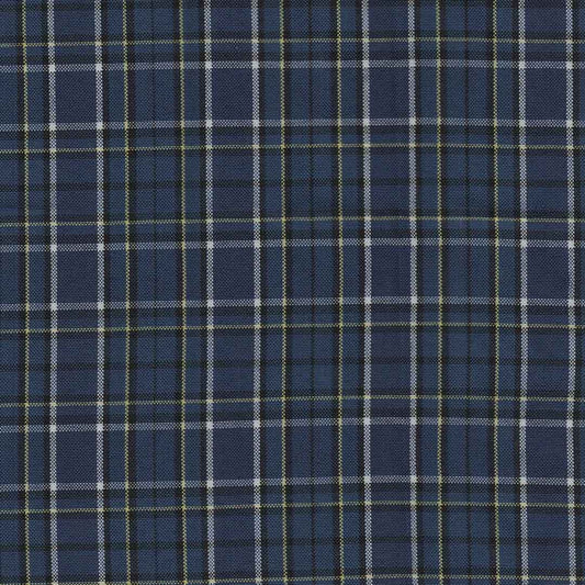 tela de uniforme escolar en tonos azul con con franjas azul claro para falda y pantalon