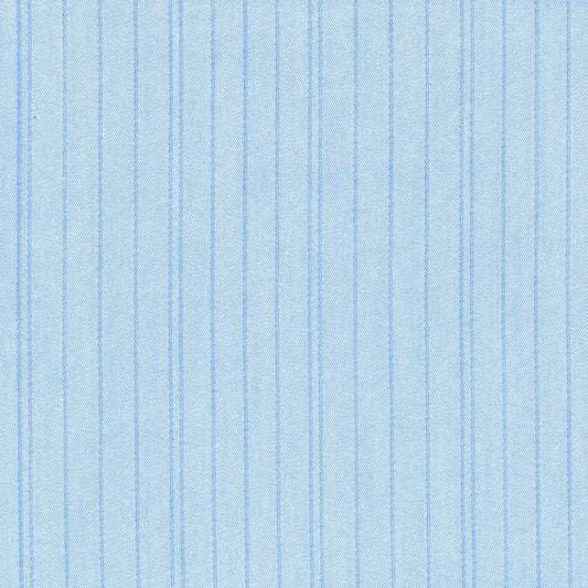 Tela azul claro con rayas verticales; tela SchoolLine para uniformes escolares e institucionales.