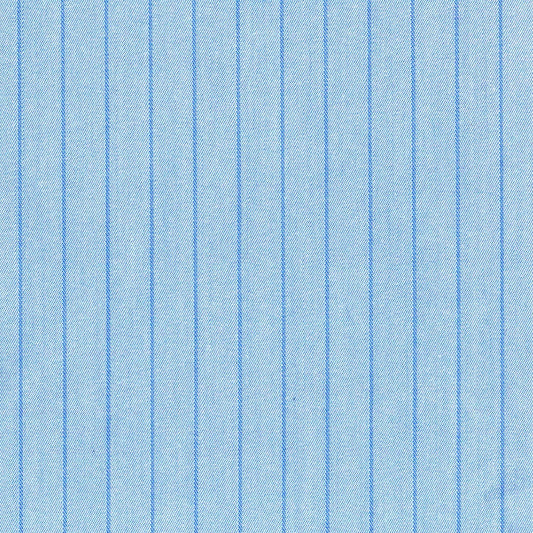 Tela 66002006 Indigo clear de SchoolLine, tela azul claro con finas vetas de sarga para uniformes escolares.