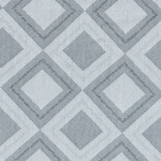 Tela Indigo claro con patrón de rombos en diamantes, ideal para uniformes escolares, SchoolLine.