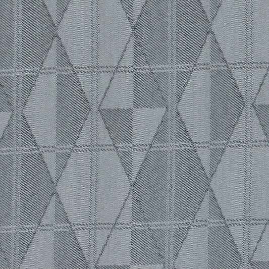 Tela indigo claro con rombos y líneas en gris, tela para uniformes escolares SchoolLine.