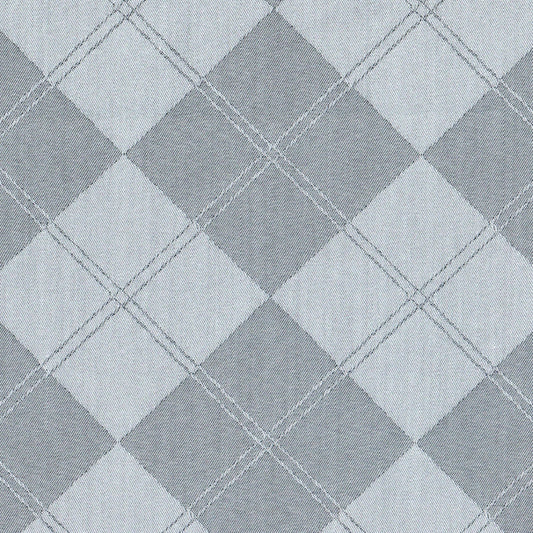 Tela SchoolLine gris claro con cuadros grisáceos, ideal para uniformes escolares e institucionales