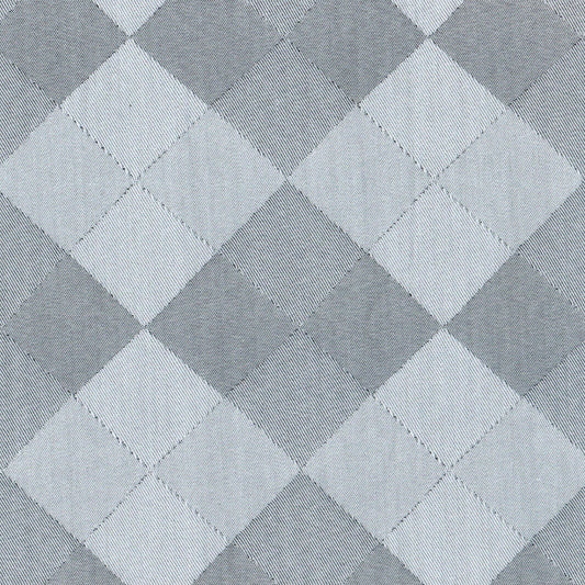 Tela Indigo clear gris con patrón de rombos en cuadros; ideal para uniformes escolares e institucionales SchoolLine.