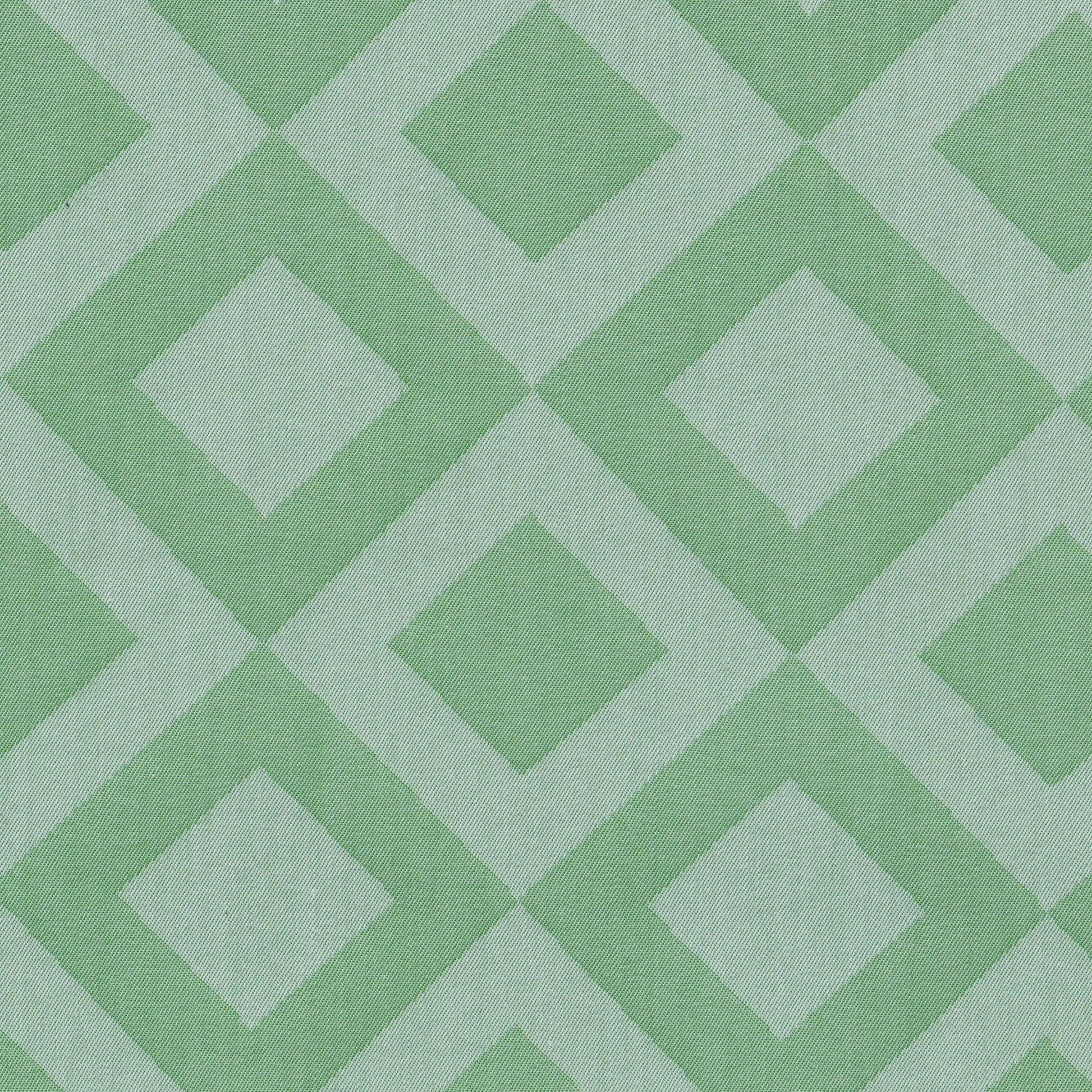 Tela SchoolLine verde claro e intenso, patrón geométrico de rombos, ideal para uniformes escolares e institucionales