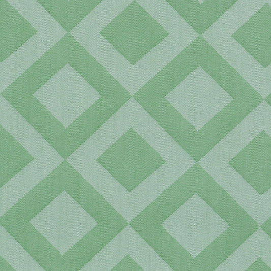 Tela SchoolLine verde claro e intenso, patrón geométrico de rombos, ideal para uniformes escolares e institucionales