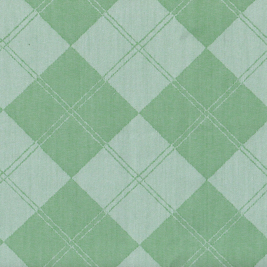 Tela SchoolLine verde con diseño de cuadros en dos tonos; tela de poliéster duradera para uniformes escolares e institucionales.