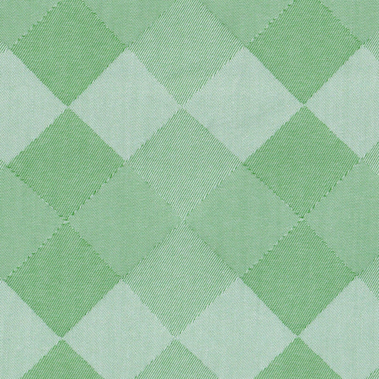 Tela SchoolLine 66002062 verde claro y verde esmeralda con patrón rombo, ideal para uniformes escolares e institucionales.