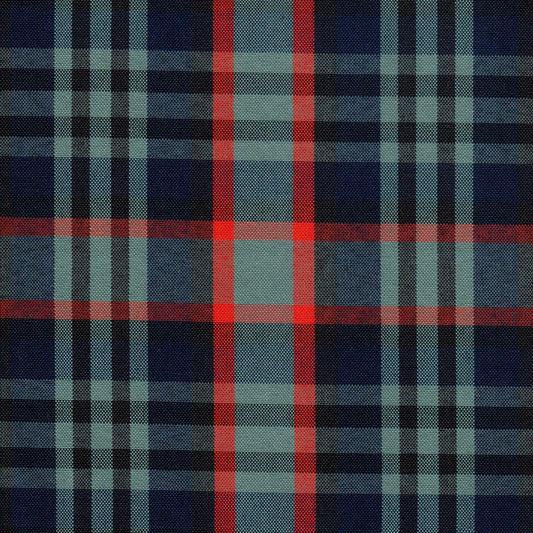 Tela escocesa de poliéster SchoolLine, tela a cuadros azul marino, celeste y rojo, ideal para uniformes escolares e institucionales.