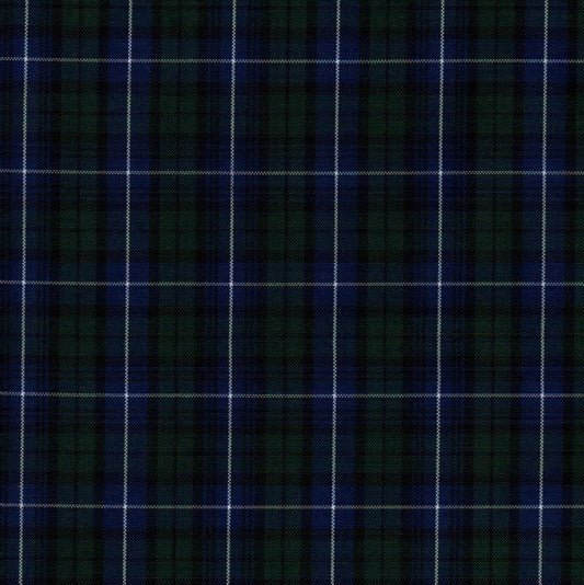 Tela escocesa de poliéster SchoolLine en azul marino y negro a cuadros, usada en uniformes escolares e institucionales
