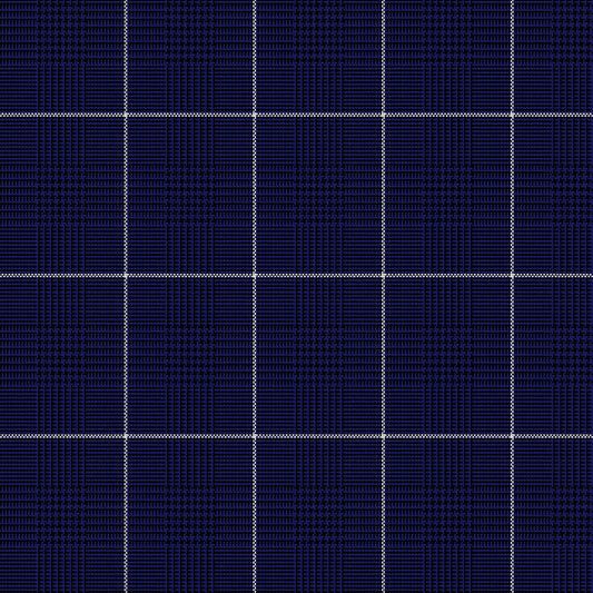 Tela escocesa de poliéster SchoolLine, tartán azul marino con cuadros blancos, ideal para uniformes escolares e institucionales