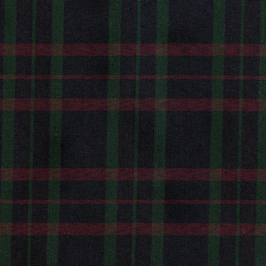 Tela escocesa de poliéster tartán azul marino con verde y rojo, ideal para uniformes escolares SchoolLine