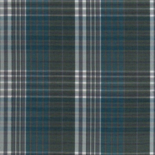 Tela escocesa de poliéster para uniforme, cuadro azul/verde con líneas blancas, SchoolLine