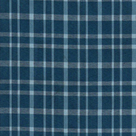 Tela escocesa de poliéster SchoolLine para uniformes escolares e institucionales, azul con diseño a cuadros.