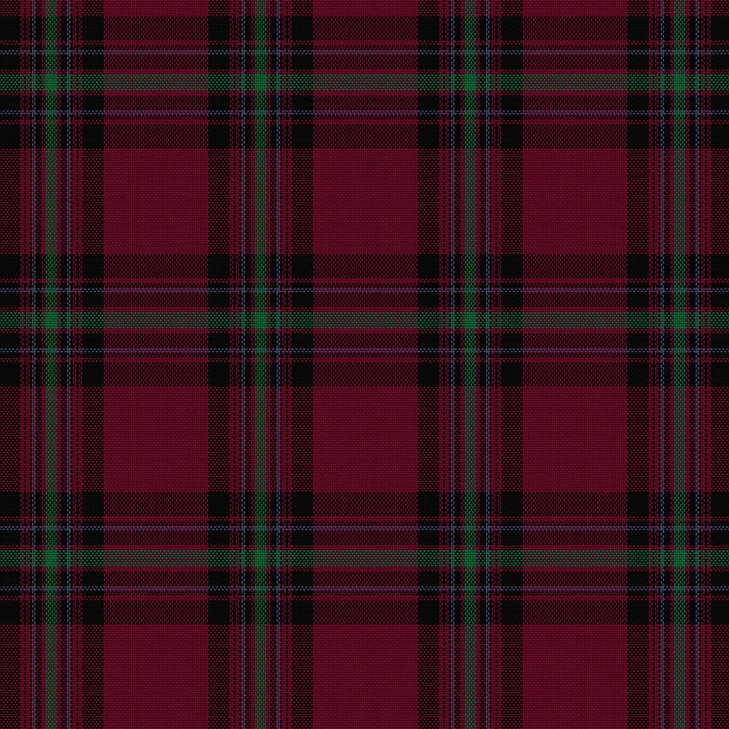 Tela escocesa de poliéster tartán burgundy con franjas verde y negro; ideal para uniformes escolares e institucionales SchoolLine.