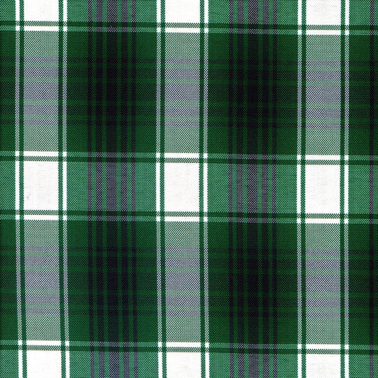 Tela escocesa de poliéster verde con cuadros; ideal para uniformes escolares e institucionales de SchoolLine