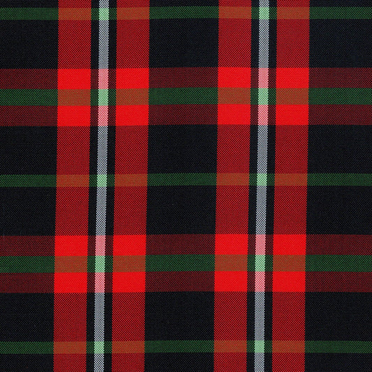 Tela escocesa de poliéster, SchoolLine, tartán rojo/negro/verde, ideal para uniformes escolares.