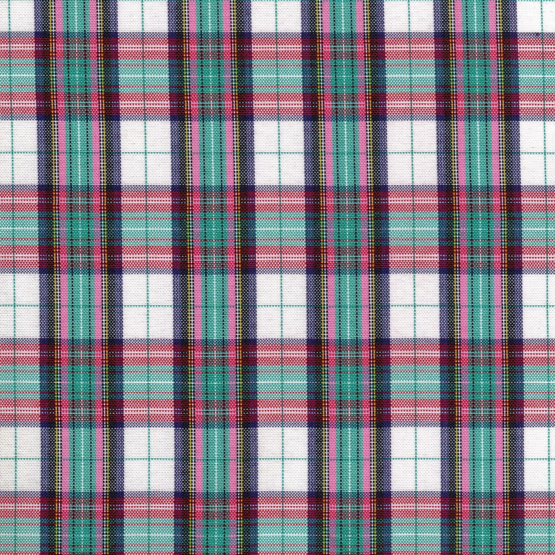 Tela escocesa de poliéster SchoolLine, cuadros verde, rosa y azul marino, para uniformes escolares e institucionales.