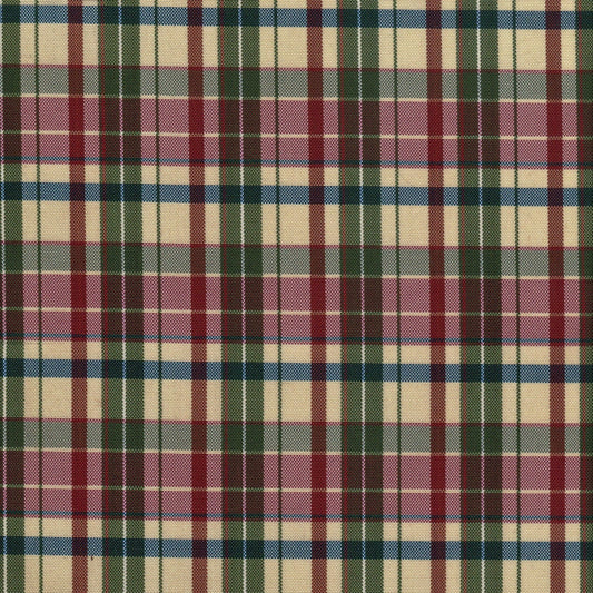 Tela escocesa de poliéster SchoolLine, patrón a cuadros multicolor, ideal para uniformes escolares e institucionales.