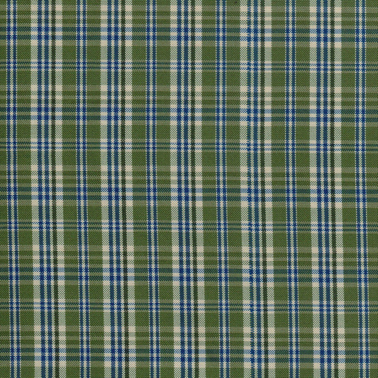 Tela escocesa de poliéster verde y azul, diseño a cuadros; ideal para uniformes escolares e institucionales, SchoolLine.
