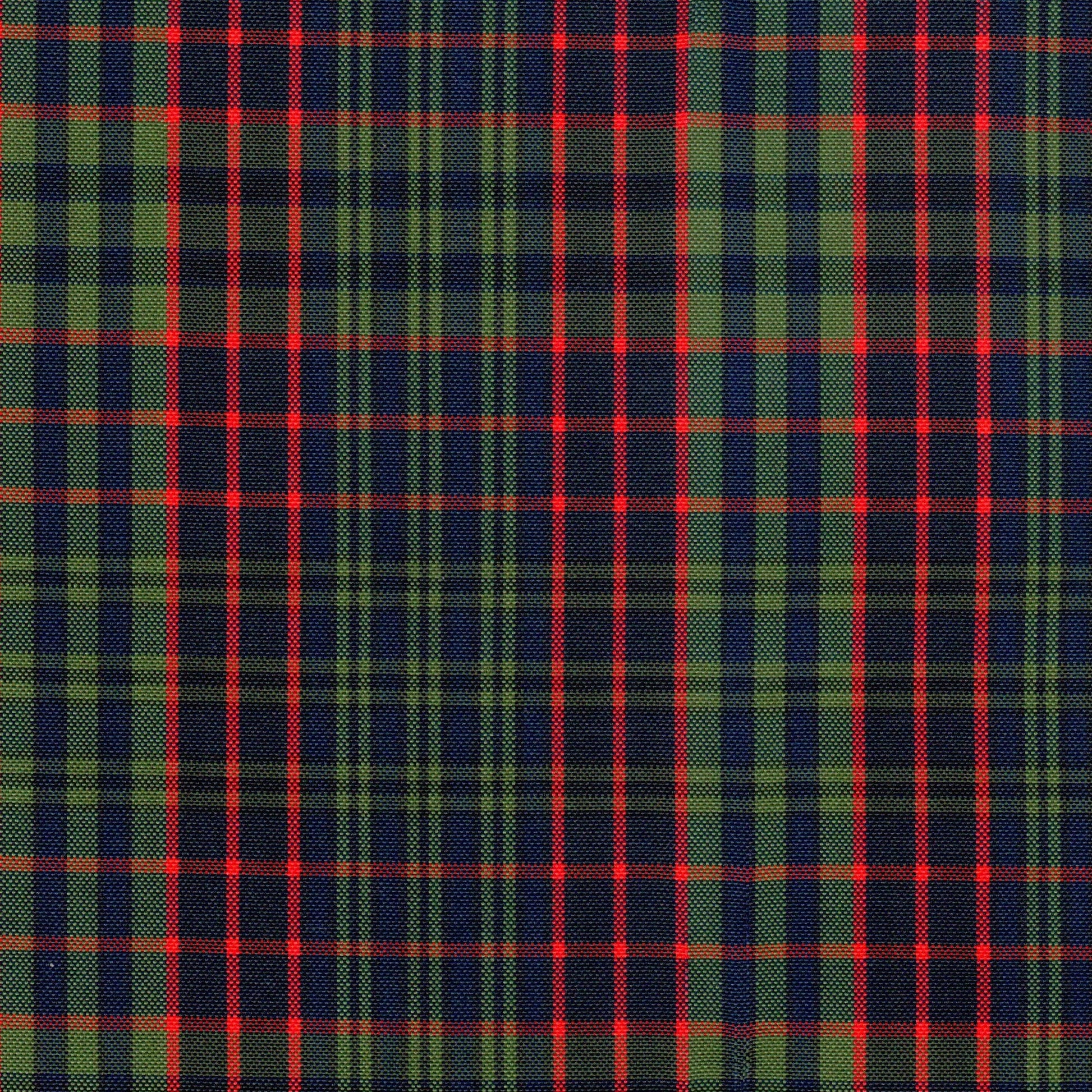 Tela escocesa de poliéster SchoolLine para uniformes, plaid verde, azul marino y rojo.