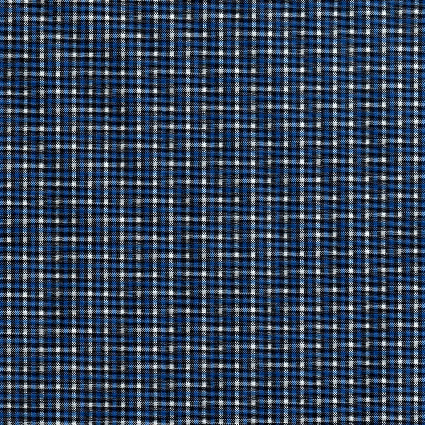 Tela escocesa de poliéster SchoolLine azul y blanco con cuadros pequeños, ideal para uniformes escolares e institucionales