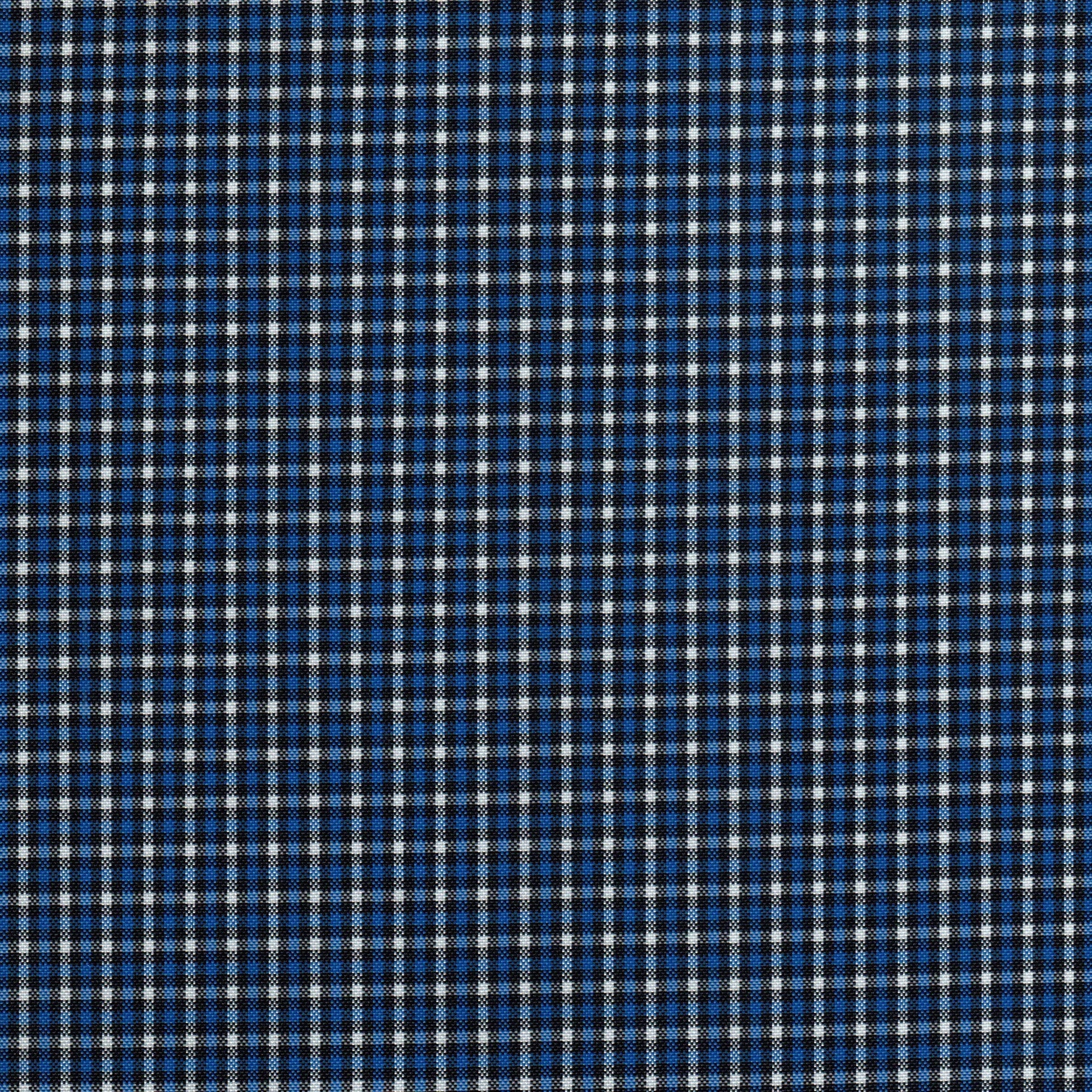 Tela escocesa de poliéster SchoolLine azul y blanco con cuadros pequeños, ideal para uniformes escolares e institucionales